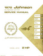 1972 Johnson 2R72 2HP Outboard Motor Service Repair Manual P/N JM-7201