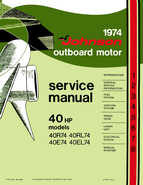 1974 Johnson 40 HP Outboard Motors Service Repair manual P/N JM-7407
