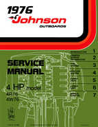 1976 Johnson 4HP 4R76, 4W76 Outboards Service Repair Manual P/N JM-7603