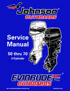 1998 Johnson Evinrude EC 50 thru 70 HP 3-Cylinder Service Repair Manual P/N 520208