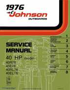 1976 Johnson Outboard Motor 40 HP Service Repair Manual P/N JM-7609