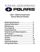 2007-2008 Polaris IQ Snowmobiles Service Manual