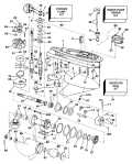 1990 225 - E225TLESS Gearcase Standard Rotation Early Production parts diagram