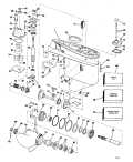 1982 75 - J75ECNB Gearcase 15 Transom parts diagram