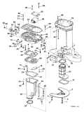 1998 225 - J225TXECS Exhaust Housing parts diagram